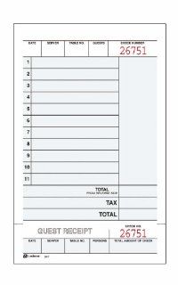 Adams Guest Check Unit Sets, Carbonless, 4.25 x 7.25 Inches, White, 2 Part, 250 Count (947SWC)  Blank Receipt Forms 