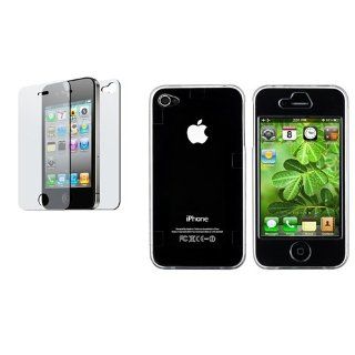 CommonByte Clear Crystal Clip on Hard Case Cover+Screen+Back Guard for iPhone 4 4S 4G 4GS G Cell Phones & Accessories