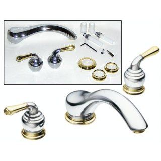 Moen T951CP Monticello Two Handle Low Arc Roman Tub Faucet without Valve, Chrome and Polished Brass   Bathtub Faucets  