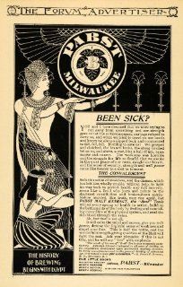 1895 Ad Pabst Brewing Malt Extract Egyptian Pharaoh   Original Print Ad  