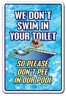 HIGH LEVELS OF PEE IN POOL Warning Sign funny signs  Street Signs  Patio, Lawn & Garden