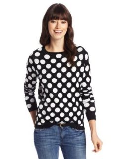 Chaus Women's Long Sleeve High Low Dot Jacquard Sweater Pullover Sweaters