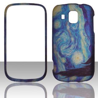 2D Blue Design Samsung Transform Ultra M930 Sprint, Boost MobileCase Cover Hard Case Snap on Rubberized Touch Case Cover Faceplates Cell Phones & Accessories