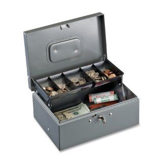 STEELMASTER Cash Box with Cantilever Tray, Gray (221F930GRA) 