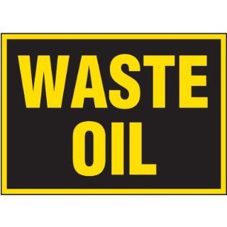 Emedco Self Adhesive Vinyl Waste Oil Label (Pack of 5) Industrial Warning Signs