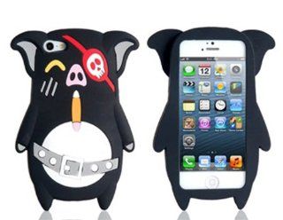 Tanboo Single Eyed Pig Man Silicone Protective Case for iPhone 5 (Black) Cell Phones & Accessories