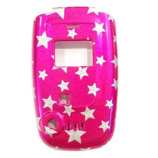 Cell Phone Hard Plastic Faceplate Fits Audiovox 8915 PN 215 White Star/Hot Pink(Sparkle) Verizon Cell Phones & Accessories