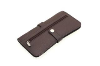 Paul&Taylor Genuine Leather Ladies Organizer Wallet Button Snap Brown