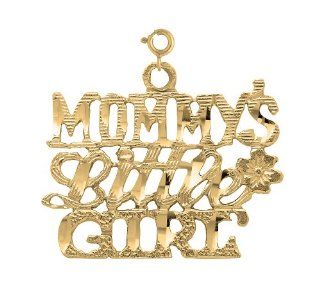 Gold Plated 925 Sterling Silver Mommy's Little Girl Pendant Jewelry