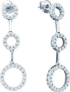 14KT Yellow Gold 0.90 CTW Diamond Fashion Earrings Dangle Earrings Jewelry