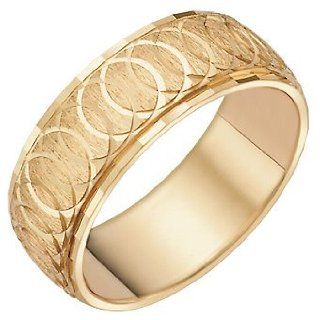 SR16 938 ST Circles of Love Modest Weight Engraved Gold Wedding Ring. Jewelry