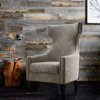 TOV Gramercy Embroidered Wing Chair TOV A36