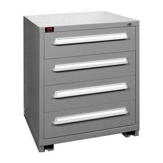 Lyon DD25140010043 Single Drawer Access, Mid Range High Modular Drawer Standard Cabinet with 4 Drawers and Layout Kit Installed, 30" Width x 30" Depth x 37 3/16" Height, Dove Gray