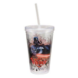 Vandor Star Wars Darth Vader 18 Ounce Acrylic Travel Cup with Lid and Straw, Multicolored Kitchen & Dining