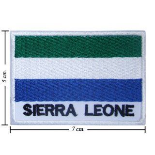 Sierra Leone Nation Flag Style 2 Embroidered Sew On Patch 