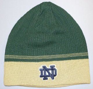 Notre Dame Fighting Irish NCAA Adidas Green & Gold Two Tone Cuffless Knit Beanie Hat  Sports Fan Beanies  Sports & Outdoors