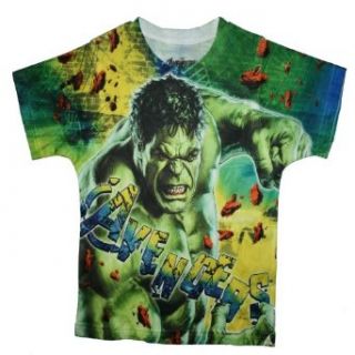 Avengers the Hulk "I'm Always Angry" Boys Allover Print T Shirt (6/7) Clothing