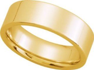Jewelplus Flat Comfort Fit Wedding Band   Size 15 10K Yellow 06.00 Mm Rings Jewelry