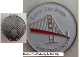 Golden Gate Golf Ball Marker w/ Silver Hat Clip  Sports & Outdoors
