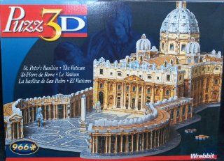 St. Peter's Basilica   Vatican, Rome, 966 Piece 3D Jigsaw Puzzle Made by Wrebbit Puzz 3D Toys & Games