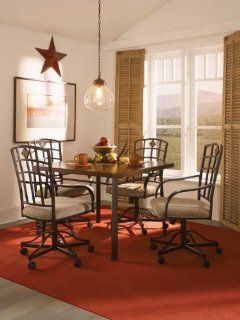Jefferson Dining Set Arm Chairs with Casters   Dining Room Furniture Sets