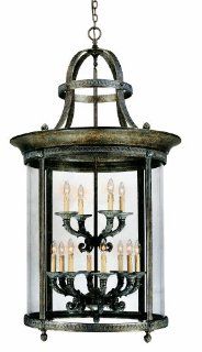 World Imports 1612 63 Chatham Collection 12 Light French Country Influence Foyer Lantern, French Bronze   Pendant Porch Lights  