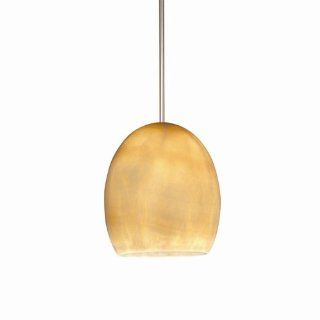 WAC Lighting MP 946 AL/BN Alpa Collection 1 Light Monopoint Pendant, Brushed Nickel with Genuine Alabaster Stone Shade   Ceiling Pendant Fixtures  