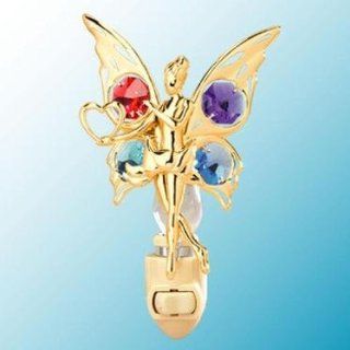 24k Gold Fairy with Heart Night Light   Multicolored Swarovski Crystal Baby