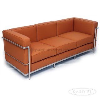 Kardiel Le Corbusier Style LC2 Sofa, Luxe Camel Genuine Leather   Mid Century Modern Leather Sofas