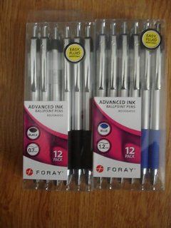 Foray Advanced Ink Ballpoint Pens 12 pack Blue Ink  Ballpoint Stick Pens 