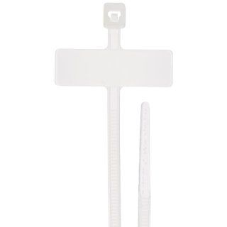 NSI Industries 418 ID Identification Marker Vertical Cable Tie, 18lbs Tensile Strength, 3/4" Bundle Diameter, 0.312" x .973" Marker, 0.100" Width, 4" Length (Pack of 100)