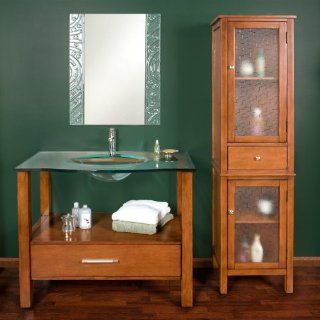 40" Leyla Console Vanity with Mirror and Side   Bathroom Vanities  