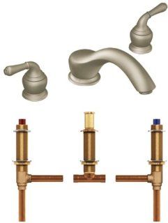 Moen T951BN 4792 Monticello Two Handle Low Arc Roman Tub Faucet with Valve, Brushed Nickel   Faucet And Valve Washers  