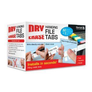 Filertek Hanging File Dry Erase Reusable Tabs for Hanging Files with Dry Erase Pen, Box of 50 Tabs, Assorted Colors (FT 1150C)  File Folder Labels 