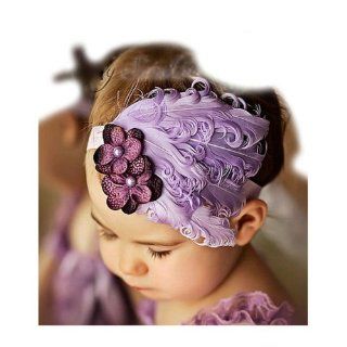 HuaYang Baby Newborn Toddler Girls Feather Headband Head Wear Photography Prop(Purple) Infant And Toddler Hair Accessories Clothing