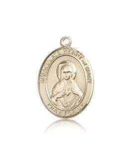 JewelsObsession's 14K Gold Immaculate Heart of Mary Medal Jewels Obsession Jewelry