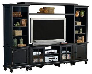 Hillsdale Grand Bay Large Entertainment Wall Unit   Black   Television Stands