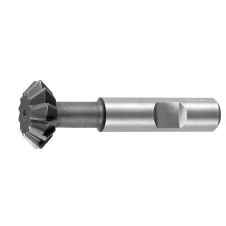F&D Tool Company 11983 A954 60 Double Angle Shank Type Cutters, 1" Diameter, 5/16" Cutter Width, 1/2" Shank Diameter, 2 17/32" Overall Length, Included Angle 60 Milling Cutters