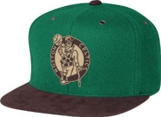 Boston Celtics Mitchell & Ness NBA Throwback Winter Suede Strapback Hat Clothing