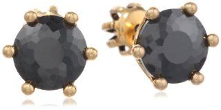 Juicy Couture "Deco'd Out" Black Gem Stud Earrings Jewelry