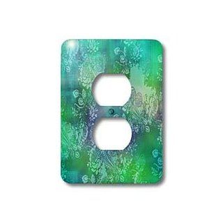 3dRose LLC 3dRose LLC lsp_152003_6 Sea Green and Purple Floral Abstract   2 Plug Outlet Cover   Outlet Plates  