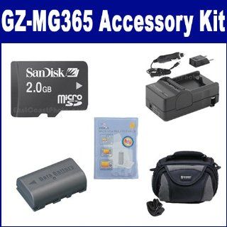 JVC GZ MG365 Camcorder Accessory Kit includes SDC 26 Case, M45547 Memory Card, SDM 180 Charger, ZELCKSG Care & Cleaning, SDBNVF808 Battery  Digital Camera Accessory Kits  Camera & Photo