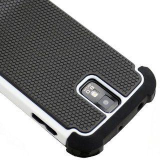 T Mobile Samsung Galaxy S II / T989 Hybrid Protector Cover Case   White/Black Total Defense Cell Phones & Accessories