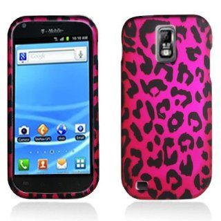 Aimo Wireless SAMT989PCLMT186 Durable Rubberized Image Case for T Mobile Samsung Galaxy S2 T989   Retail Packaging   Hot Pink Leopard Cell Phones & Accessories