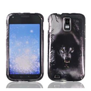 Samsung Galaxy S II S2 S 2 / SGH T989 T Mobile TMobile / Hercules Silver with Black Fearsome Wolf Animal Dog Design Snap On Hard Protective Cover Case Cell Phone Cell Phones & Accessories