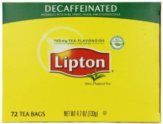 Lipton Tea Bags, Decaffeinated Cup Size 72Count, 4.7 Ounce Boxes (Pack of 2)  Black Teas  Grocery & Gourmet Food