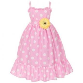 Kids Dream Pink White Daisy Dot Ruffled Summer Sundress Girls 10 Kids Dream Clothing