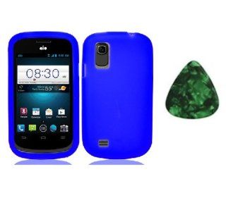 For ZTE Avail 2 Z992 / ZTE Prelude Z993 / Silicone Jelly Skin Cover Case Blue + Free Green Stone Pry Tool Cell Phones & Accessories