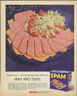 Summertime & the eating is easy when you start with Spam ad 1956 Hormel Entertainment Collectibles
