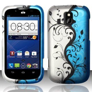 Rubberized Plastic Blue Vines Hard Cover Snap On Case For ZTE Overture Z995 (StopAndAccessorize) Cell Phones & Accessories